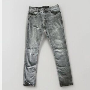 Denim Co. Men’s Gray Button Fly Straight Leg Slim Fit Jeans Size 32/34